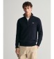 Gant Classic cotton jumper with navy half zip