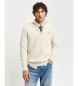 Gant Jersey de algodn con media cremallera y textura beige