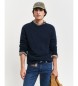 Gant Rundhalsausschnitt Pullover mit Navy Wolle Nepps