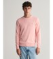 Gant Pink klassisk trøje med rund hals