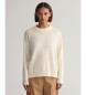 Gant Round neck jumper in very fine beige sheep's wool