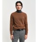 Gant Crewneck-sweater med rund hals i bomuldspibe brun