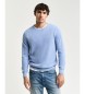 Gant Blue cotton pique crew neck jumper