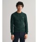 Gant Zelen pulover z zeleno teksturo iz mikrobombaža z zeleno teksturo