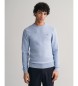 Gant Niebieski teksturowany sweter z mikrobawełny