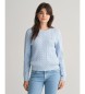 Gant Maglione girocollo in maglia di cotone a trecce blu Shield Teens