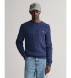 Gant Navy crew neck and eights knitted jumper