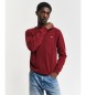 Gant Very fine sheep's wool jumper with burgundy round collar