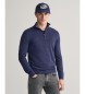 Gant Pull en laine mérinos extra-fine avec demi-fermeture éclair marine