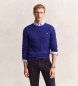 Gant Blauwe kabelgebreide trui