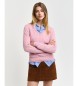 Gant Pull en coton stretch rose col V col V col V col V col V col en tricot en coton stretch