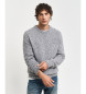 Gant Sweater med rund hals og grå uld Nepps