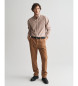 Gant Slim Fit Structured Chino Trousers With Brown Textured Laced