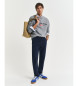 Gant Slim Fit Chino Trousers With Textured Texture Structured Marine