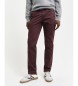 Gant Schmal geschnittene Chino-Hose aus burgunderrotem Twill