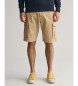 Gant Relaxed Fit cargo-shorts i brun twill