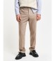 Gant Slim Fit Suit Trousers With Herringbone Pattern beige