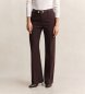 Gant Elegantne hlače Slim Fit, zvonaste, temno rjave barve