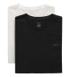 Gant Paquete de dos camisetas de cuello redondo blanco, negro