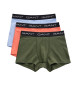 Gant Pack de três boxers verde, laranja, azul