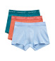 Gant Set van drie blauwe, oranje, turquoise boxershorts