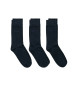 Gant Conjunto de três pares de meias macias de algodão azul-marinho