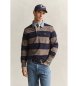 Gant Polo Heavy rayé avec col chambray taupe