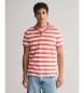 Gant Wide striped pique polo shirt red