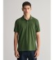 Gant Piqué-Poloshirt mit grüner Paspel