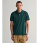 Gant Grünes Piqué-Poloshirt mit Kontrast