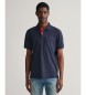 Gant Marineblaues Piqué-Poloshirt in Kontrastfarbe