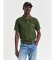 Gant Polo Shield verde, corte regular