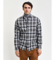 Gant Grey Marbled Plaid Regular Fit T-Shirt