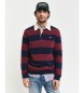 Gant Striped polo shirt in extra fine sheep's wool navy, red