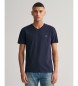 Gant Shield T-shirt med V-ringning marinblå