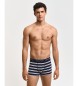 Gant Set di 3 boxer a righe blu scuro