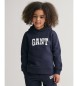 Gant Gant Arch Script Hooded Sweatshirt marinblå