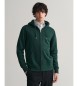 Gant Embossed hoodie with zip green