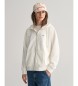 Gant Shield hooded zip hoodie white