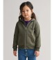 Gant Shield Hooded Zip Hoodie green