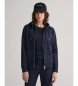 Gant Tonal Shield navy hooded zip hoodie
