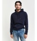 Gant Sweatshirt com capuz com estampado azul-marinho