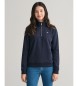 Gant Camisola Shield Teens com meio fecho de correr azul-marinho