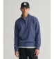 Gant Sacker Rib Sweatshirt mit halbem Reißverschluss blau