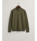 Gant Shield hoodie med dragkedja grön
