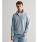 Gant Shield sweatshirt med halv lynlås, blå