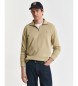 Gant Camisola Shield com meio fecho, cor bege