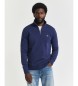 Gant Camisola Shield com meio fecho de correr azul