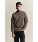 Gant Felpa Shield con mezza zip marrone