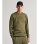 Gant Tonal Shield Sweatshirt mit Rundhalsausschnitt grün